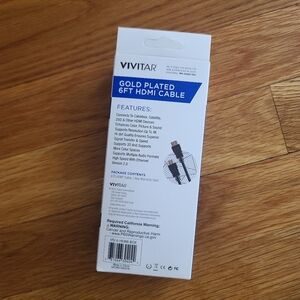 New Vivitar gold plated 6 ft HDMI cable